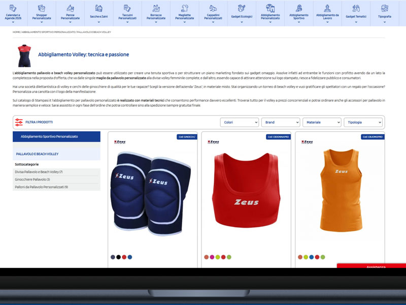 Realizzazione Ecommerce abbigliamento sportivo